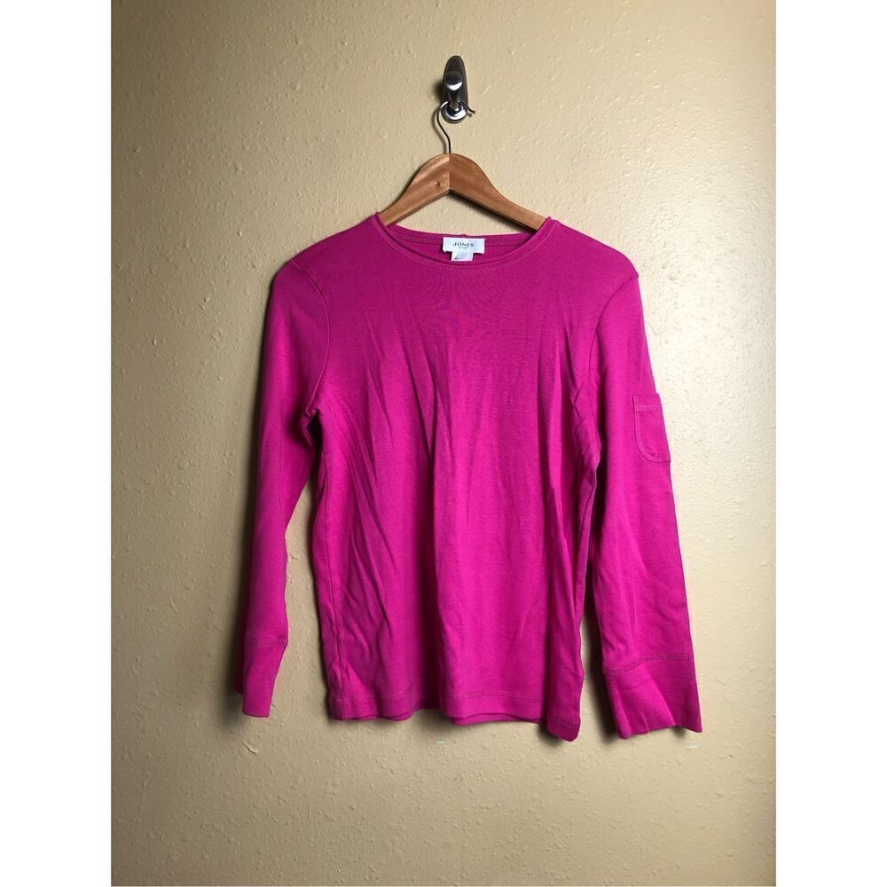 Jones Sport Womens Long Sleeve Shirt Pink Cotton top SZ Small